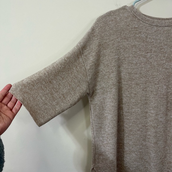 Zara Oversized Oatmeal Color Super Soft Tee - Picture 3 of 6